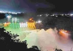 Srisailam is like a full pot..Ten gates are lifted and water is released