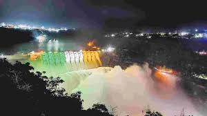 Srisailam is like a full pot..Ten gates are lifted and water is released