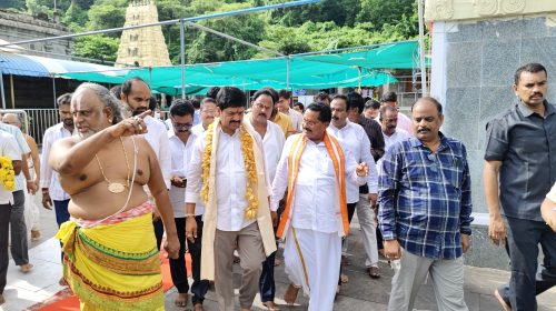 Minister Kollu Ravindra visited Simhachalam Varahalakshminarasimha Swamy