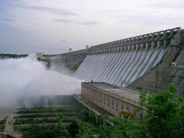 Aquaculture in Nagarjunasagar Six gates are raised and water is released downstream