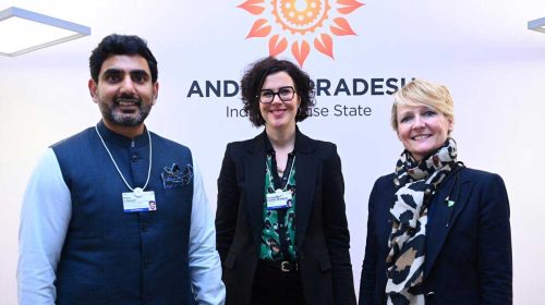 State IT and Electronics Minister Nara Lokesh met Canton of Vaud State Councilor Christella Lucier Brodard at Davos Belvedere.